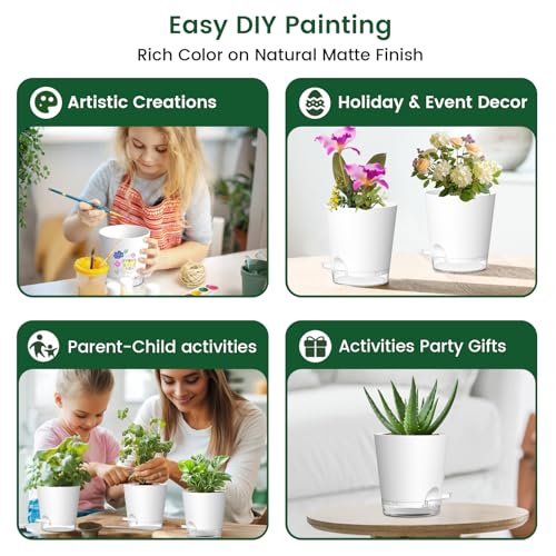4 inch Self Watering Pots for Indoor Plants (5 Count)