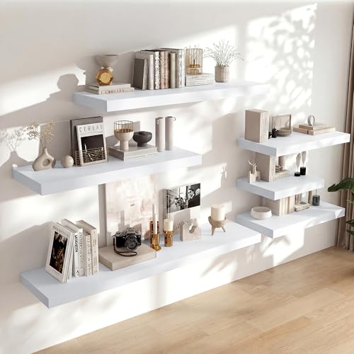 36 x 12 Deep Floating Shelves Wall Mounted Set of 1 White