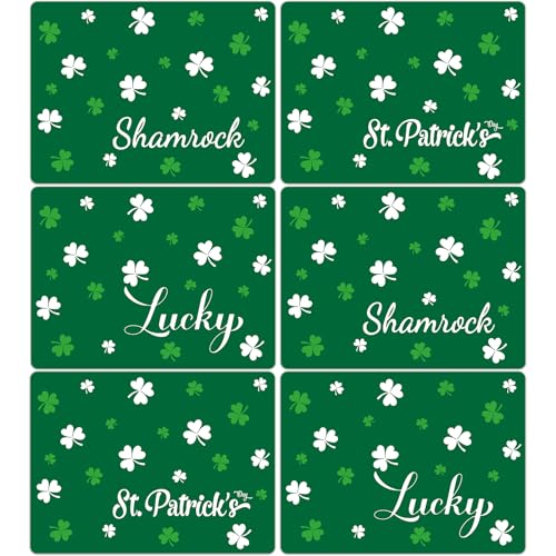 St. Patrick's DayPlacemats Set of 6 Shamrock Plastic Table Mat 17×13×0.04in (6 Count)