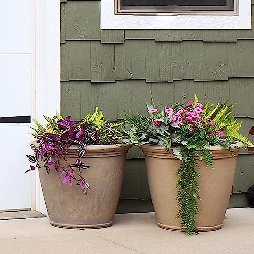Sunnydaze Anjelica 24'' Large Plastic Planter Pot for Plants (2 Count)