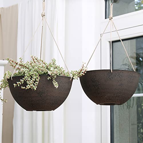 Hanging Planter Baskets for Outdoor Plants (2 Count)
