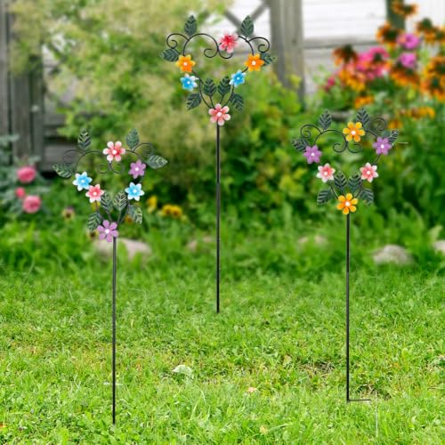 Metal Flowers Decorative Garden Stakes (3 Count)