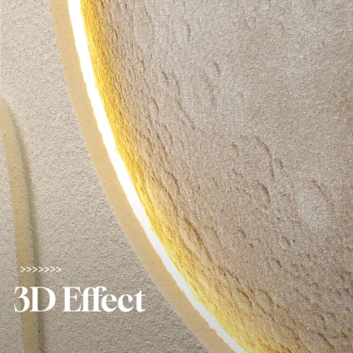Large White 3D LED Moon Wall Art
