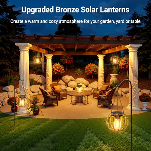 Solar Lanterns Outdoor Waterproof (2 Count)
