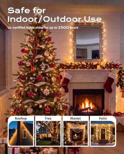 Christmas Lights Outdoor 100 Count 20Ft String Lights for Indoor