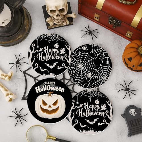 Happy Halloween Coasters for Drinks (6 Count)