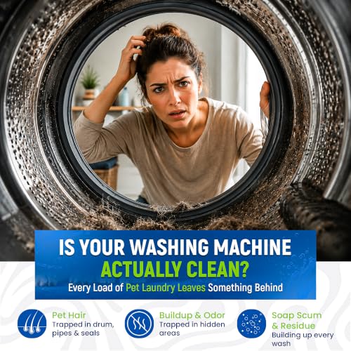 Deep Clean Washing Machine Cleaner Enzyme Pet Hair Dissolver (24 Count)