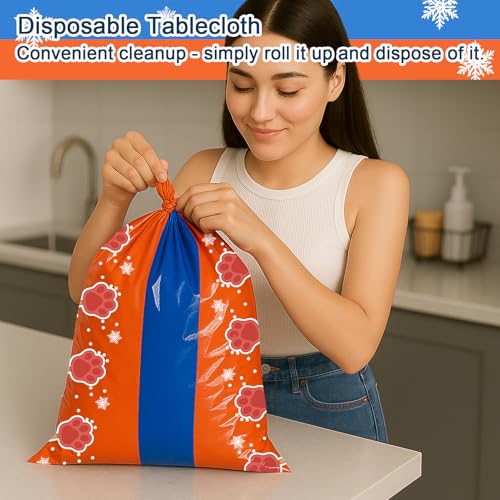 3pcs Dog Cat Paw Birthday Tablecloths (3 Count)