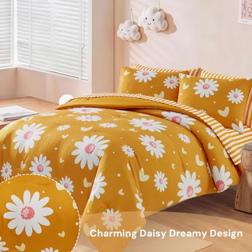 Twin XL Comforter Set with Sheets for Girls (5 Count)