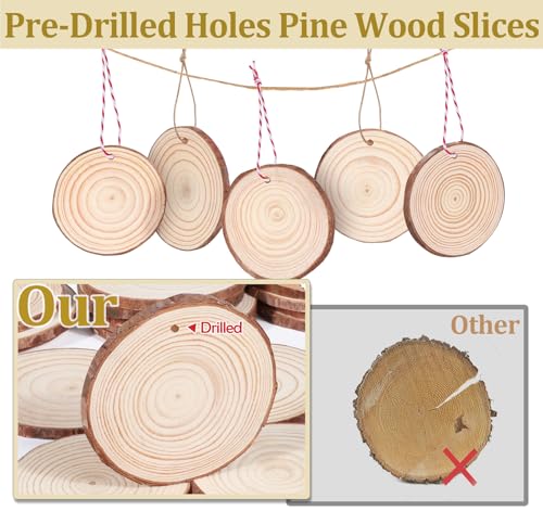 50 Pcs Wood Slices for Crafts (50 Count)