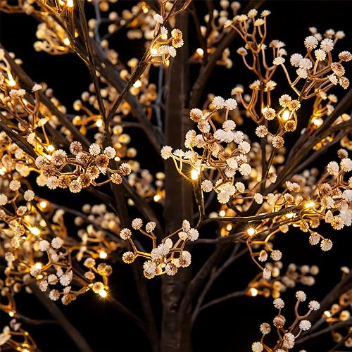 4ft Lighted Baby's Breath Tree with 64 Warm White LED Lights
