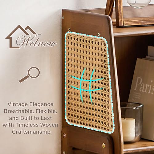 Bamboo Rattan Bookcase with Cabinet