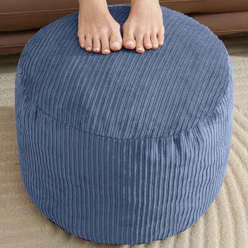 Light Blue Pouf Ottoman