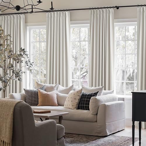 94 Inch Pinch Pleat Living Room Thermal Curtains for Winter (2 Count)