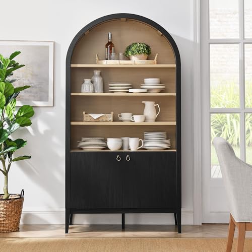 Nolan Tall Arched Storage Display Cabinet in Black