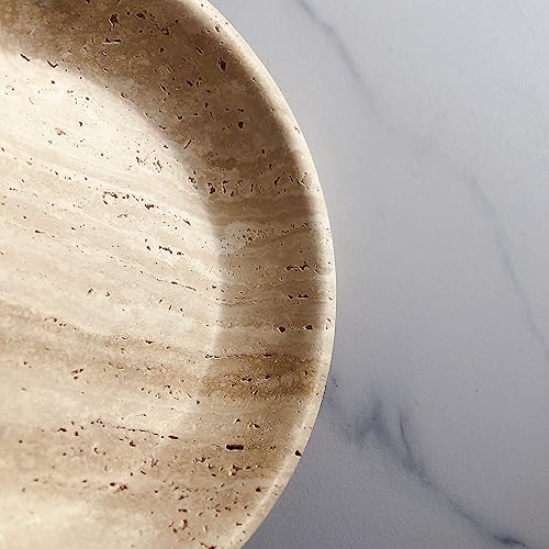 Large Marble Round Bowl HandCrafted Decorative Dish Fruit Bowl for Home Decorative