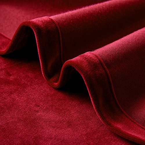Set of 2 Classic Blackout Velvet Curtains Panels Home Theater Grommet Drapes Eyelet 52Wx63L (2 Count)