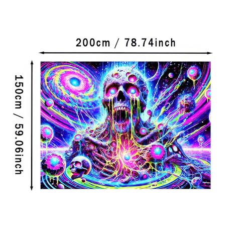 Blacklight Tapestry Galaxy Planet Room Wall Art 78 x 59 Inch