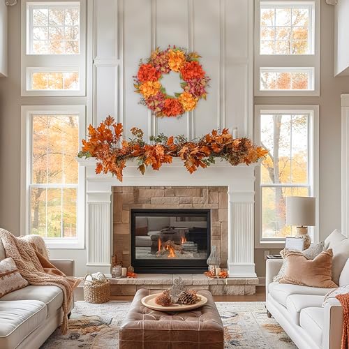 Artificial Fall Wreath for Front Door