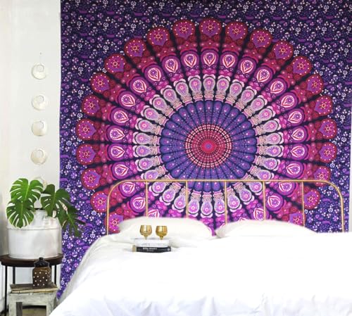 Indian Cotton Purple Tapestry Mandala Wall Hangings