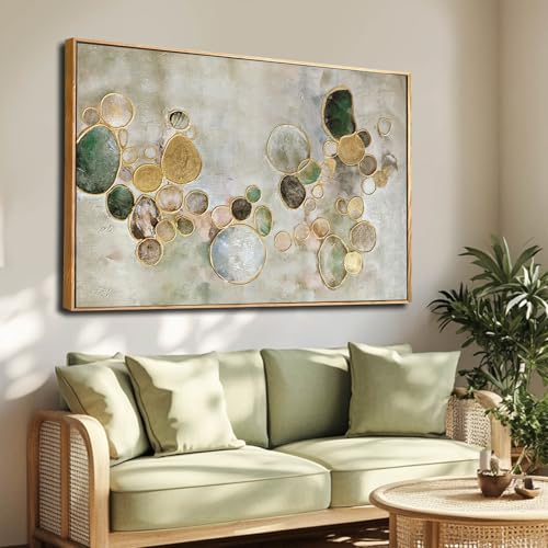 Gold Line Home Wall Decor Abstract Wall Art Neutral Canvas Artwork 32"x48" Decorations for Bedroom Large Paintings for Living Room