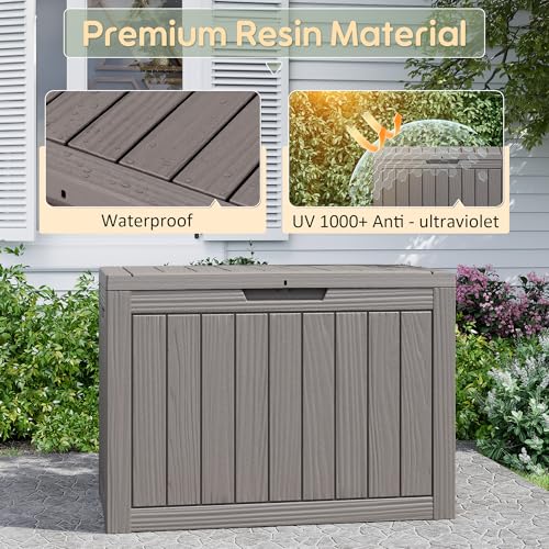 50 Gallon Outdoor Storage Box Waterproof Deck Box for Patio