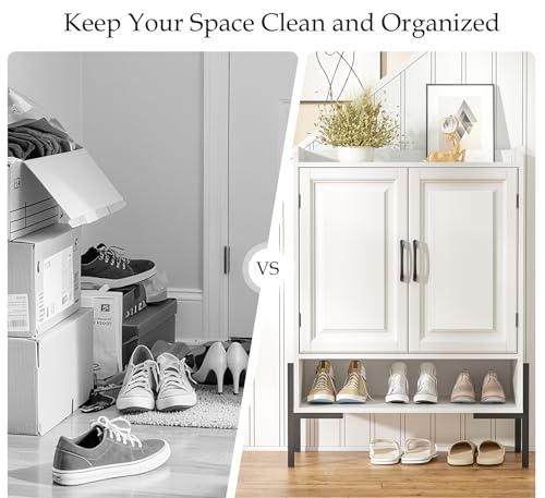 Farmhouse Shoe Cabinet with Doors