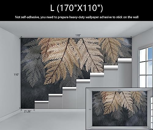 Vintage Botanical Leaf Wallpaper Mural Dark Plant Leaves Wall Mural
