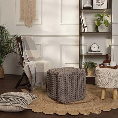 REDEARTH Cube Hand Knitted Pouf
