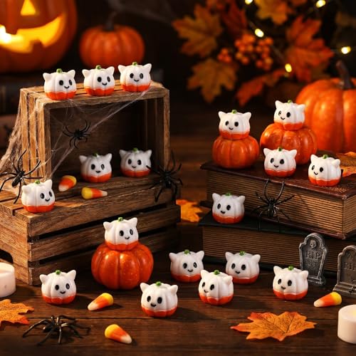 50 Pcs Halloween Mini Ghosts Figurines Resin Tiny Ghosts (50 Count)