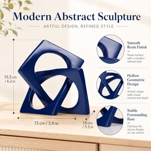 Navy Blue Knot Statue for Coffee Table Centerpiece Decor