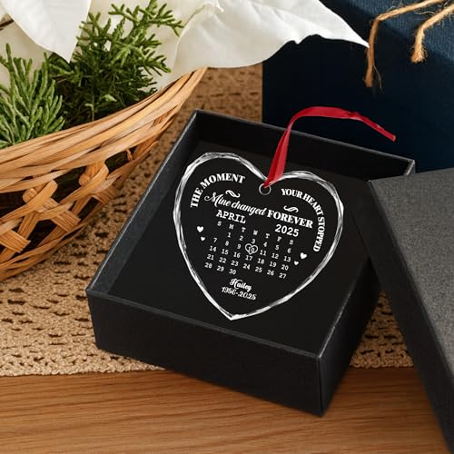 The Moment Heart Stopped Personalized Memorial Glass Ornament