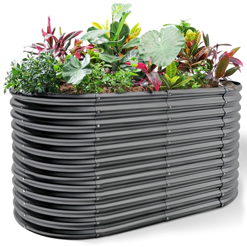 8x4x3ft Oval Galvanized Raised Garden Beds