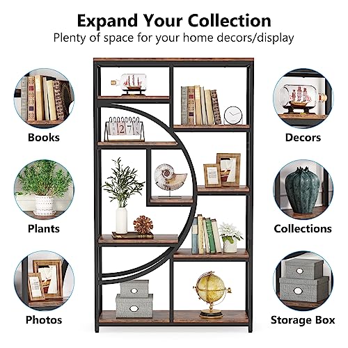 Bookshelf Industrial Etagere Bookcase (2 Count)