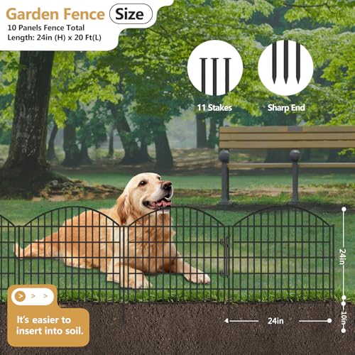 10 Panels Garden Fencing Animal Barrier with Lock