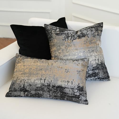 Gold Splashed Industrial Modern Throw Pillow Covers 22x22