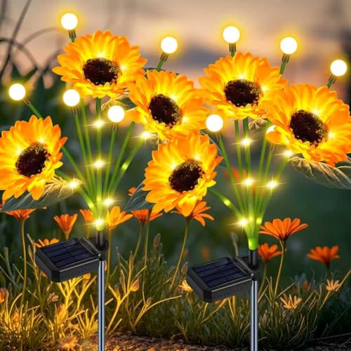 2 Pack Solar Sunflower Lights Waterproof Outdoor (2 Count)