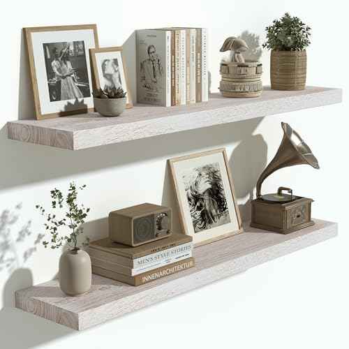 Elm Wood Floating Shelf 36x8” Set of 2 (2 Count)