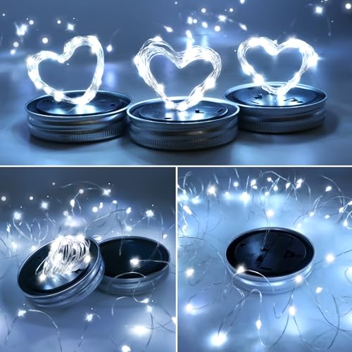 Mason Jar Solar Lights for Outside (12 Count)