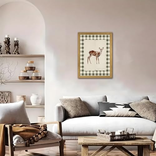 Wood Framed Deer Wall Art Print
