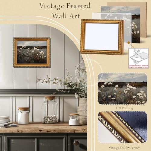 Vintage Gold Framed Wall Art for Home Decor