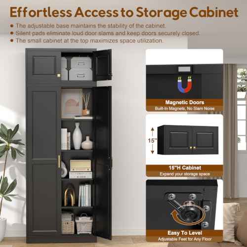 86.6" Kitchen Pantry Cabinet