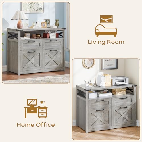 Farmhouse Home Office File Cabinet with 4 Drawers