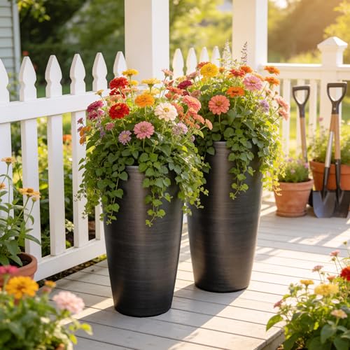 Autodaya 22.8" Tall Outdoor Planters Set of 2 (2 Count)