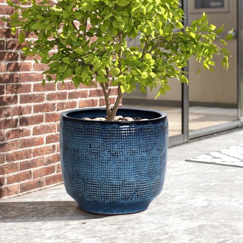 LuxenHome 15.75" Large Round Ceramic Pots for Plants
