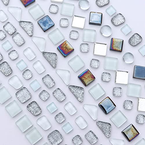 Assorted Silver White Irregular Crystal Mosaic Tiles (9 Ounce)