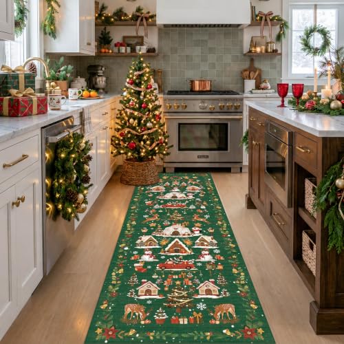 Washable Christmas Rug Runner 2x6