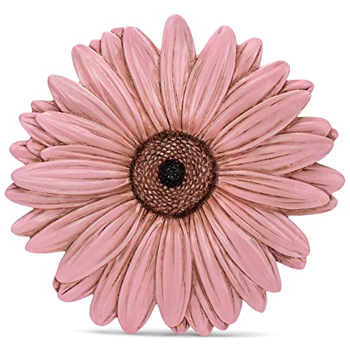 NAT & Jules Gerbera Daisy Flower Shaped Dimensional Indoor Outdoor 12 inch Cast Resin Decorative Garden Stepping Stone