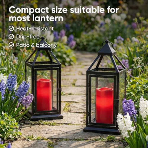 3"x6" Red Flameless Candles with Remote (6 Count)