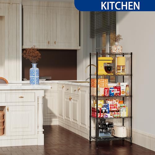 5 Wire Shelving Metal Storage Rack Adjustable Shelves